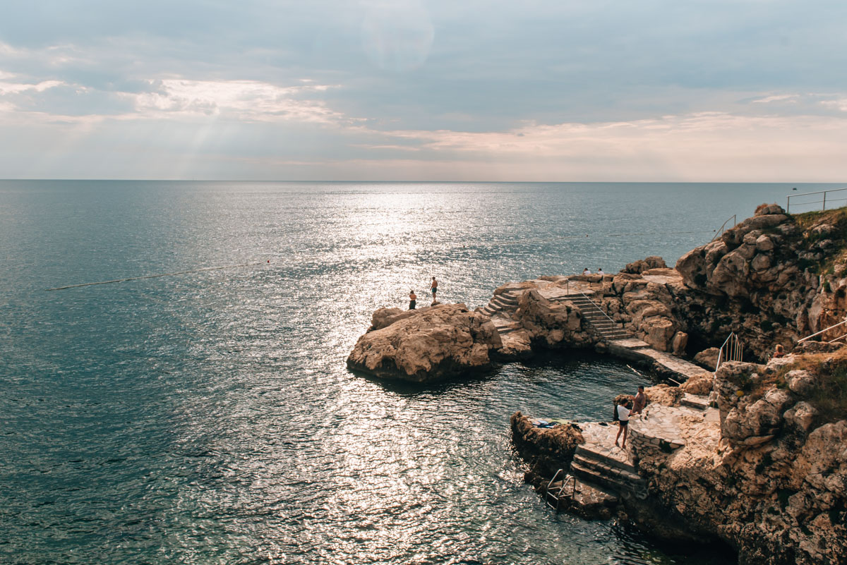 Strand Baluota in Rovinj, Istrien